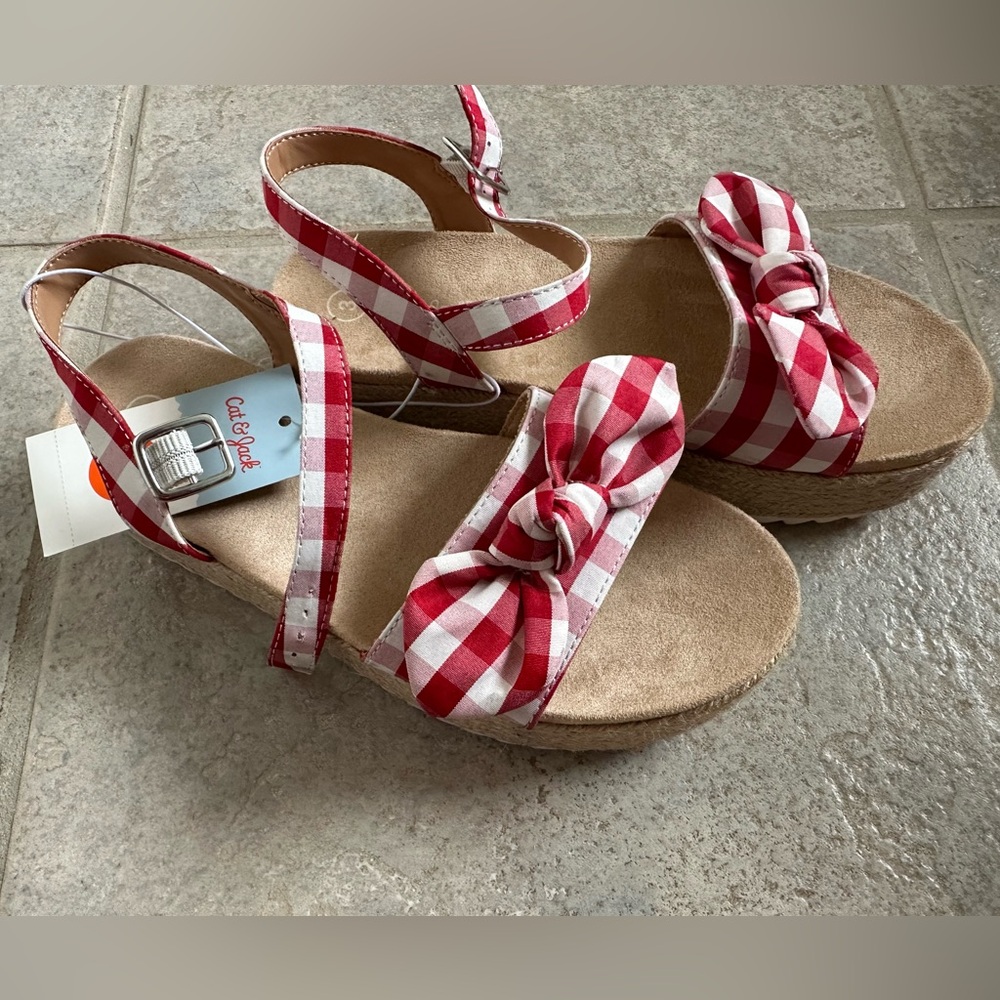 Cat & Jack Gingham Platform Sandals - Picture 3 of 5